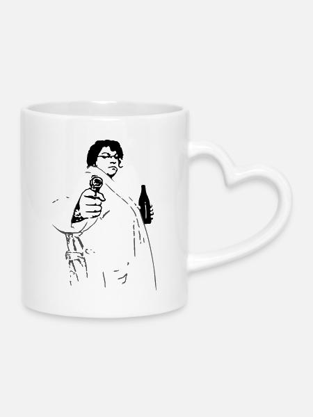 Obacht - Girl with Gun - Tasse mit Herzhenkel - Weiß