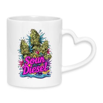 Sour Diesel - Tasse mit Herzhenkel - Weiß - Rechts