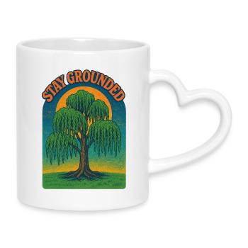 Stay Grounded Willow Sunset - Tasse mit Herzhenkel - Weiß - Rechts