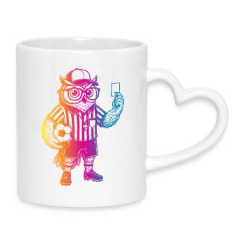 Soccer Owl - Mug avec anse en forme de cœur - blanc - Droite