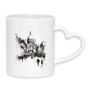 Silhouette de la ville avec dôme - Mug avec anse en forme de cœur - blanc - Droite