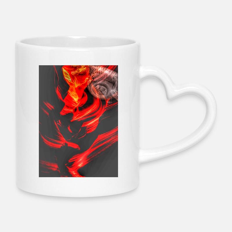 Broken camera part4 - Mug with Heart-Shaped Handle - white