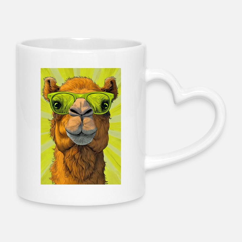 Kamel - Tasse mit Herzhenkel - Weiß