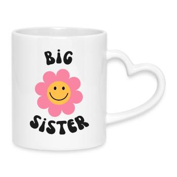 große Schwester - Tasse mit Herzhenkel - Weiß - Rechts
