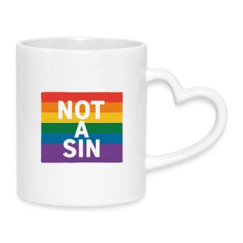 Not A Sin - Mug with Heart-Shaped Handle - white - Right