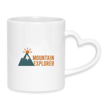 Abenteuerlicher Bergsteiger Motiv - Tasse mit Herzhenkel - Weiß - Rechts