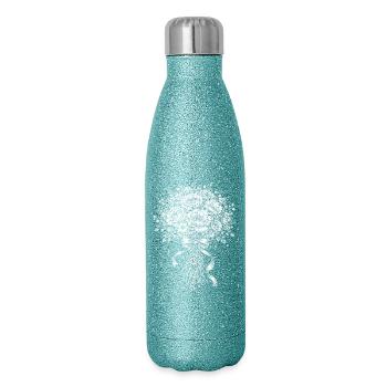 Brautstrauß - Glitzer Isolierflasche 500 ml - Blau Glitzer - Rechts
