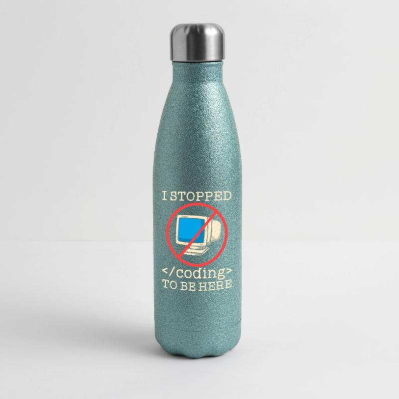 Programmer en train de coder drôle Gourde isotherme pailletée 500 ml