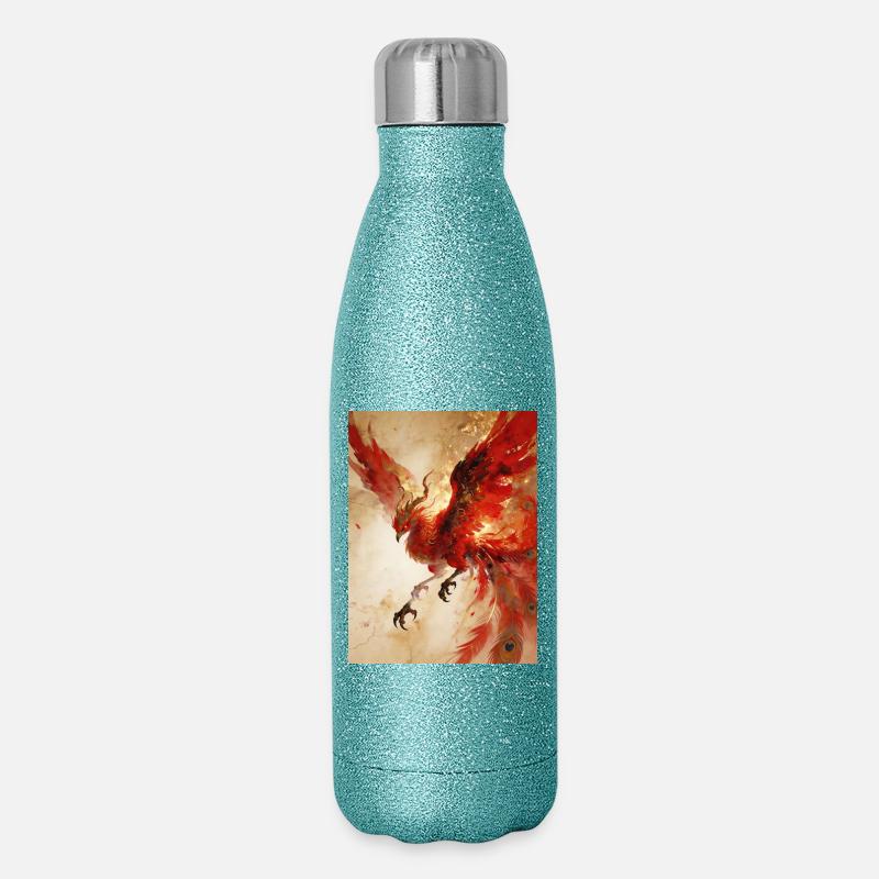 L'Envol du Phénix : Éclat Céleste - Gourde isotherme pailletée 500 ml - paillettes bleues