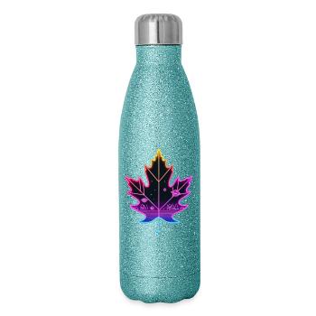 Maple leaf - Glitter Thermal Bottle 500 ml - blue glitter - Right
