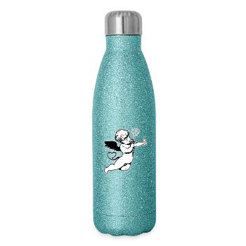 Dämonen-Ange - Glitzer Isolierflasche 500 ml - Blau Glitzer - Rechts