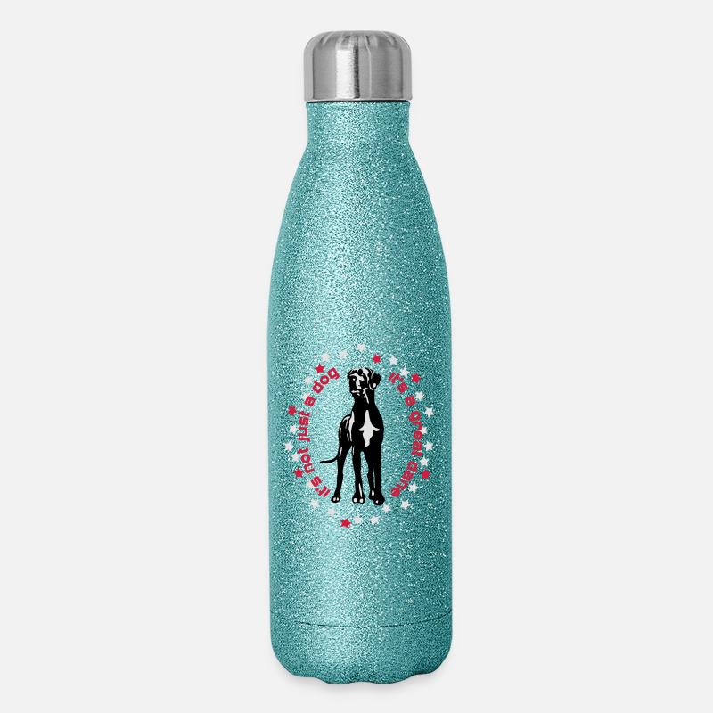 it's a great dane Vorstehende Dogge - Glitzer Isolierflasche 500 ml - Blau Glitzer