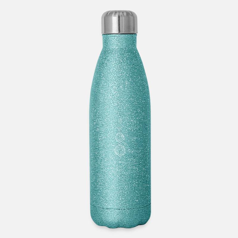 Solar System Planets | Solar System Graphic - Glitter Thermal Bottle 500 ml - blue glitter