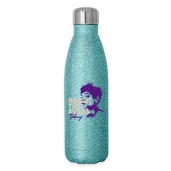 Heute die Regeln brechen - Glitzer Isolierflasche 500 ml - Blau Glitzer - Rechts