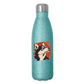 Husky - Glitter Thermal Bottle 500 ml - blue glitter - Right