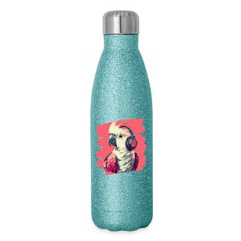 Kakadu - Glitzer Isolierflasche 500 ml - Blau Glitzer - Rechts