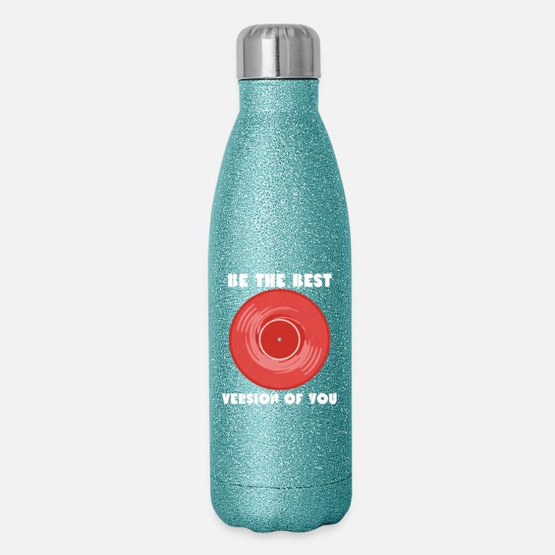 Die beste Version von dir - Glitzer Isolierflasche 500 ml - Blau Glitzer