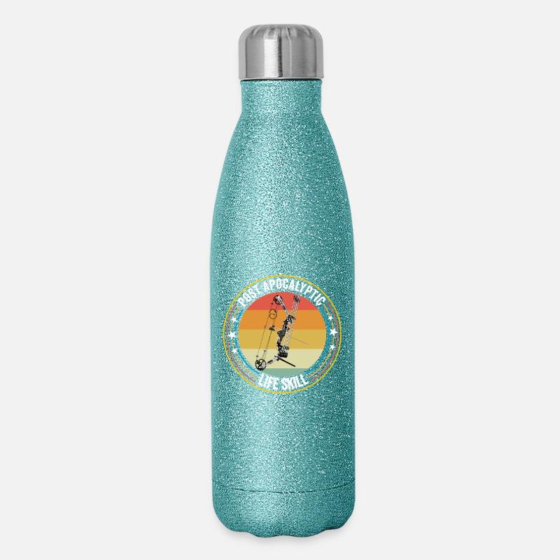 Bogenschießen Postapokalyptische Lebensfähigkeit - Glitzer Isolierflasche 500 ml - Blau Glitzer