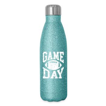 Game Day Football - Glitter Thermal Bottle 500 ml - blue glitter - Right
