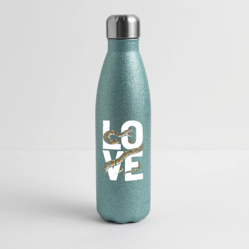 Königspython Schlangen LOVE Terrarium Python Glitzer Isolierflasche 500 ml