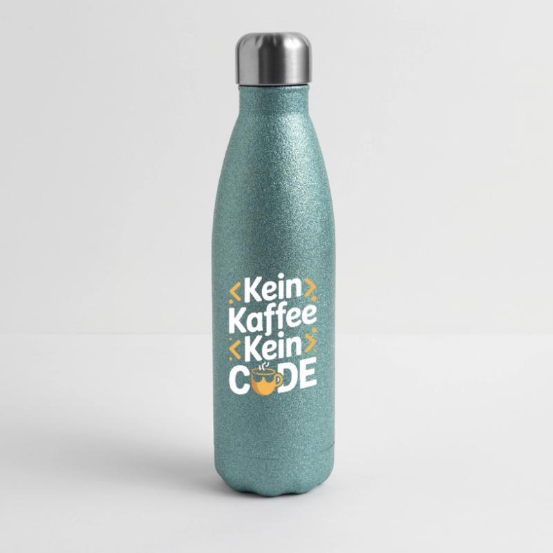 No Coffee No Code Programmer Computer Scientist Glitter Thermal Bottle 500 ml