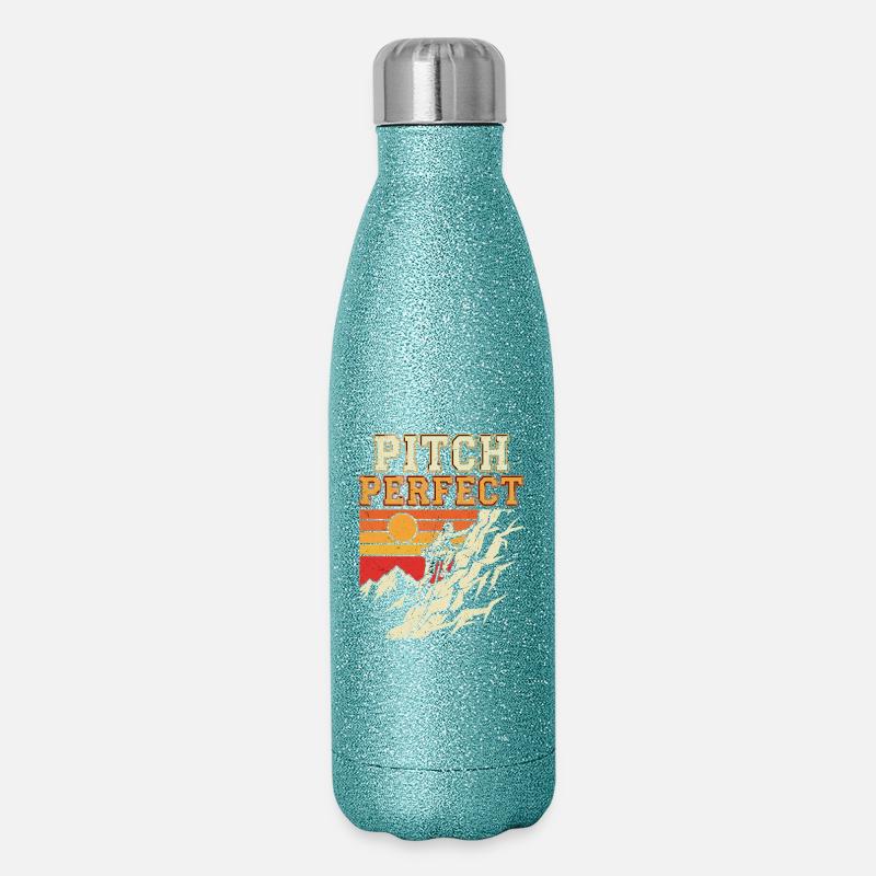 Escalade parfaite en montée alpine au coucher de soleil - Gourde isotherme pailletée 500 ml - paillettes bleues