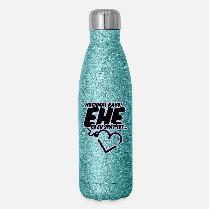 bachelor party wedding shower wedding - Glitter Thermal Bottle 500 ml - blue glitter
