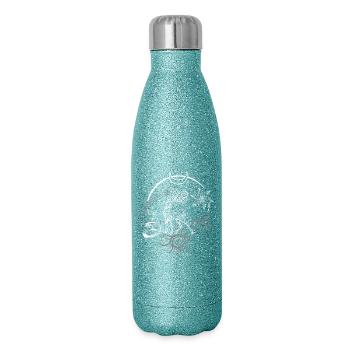 Deer Antler Christmas Yule Night - Glitter Thermal Bottle 500 ml - blue glitter - Right