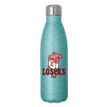 La vie de village - Gourde isotherme pailletée 500 ml - paillettes bleues - Droite