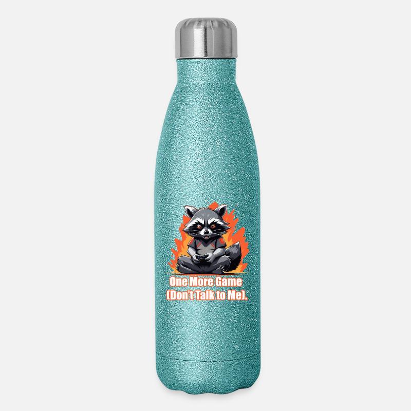 One More Game (Don’t Talk to Me). - Glitter Thermal Bottle 500 ml - blue glitter