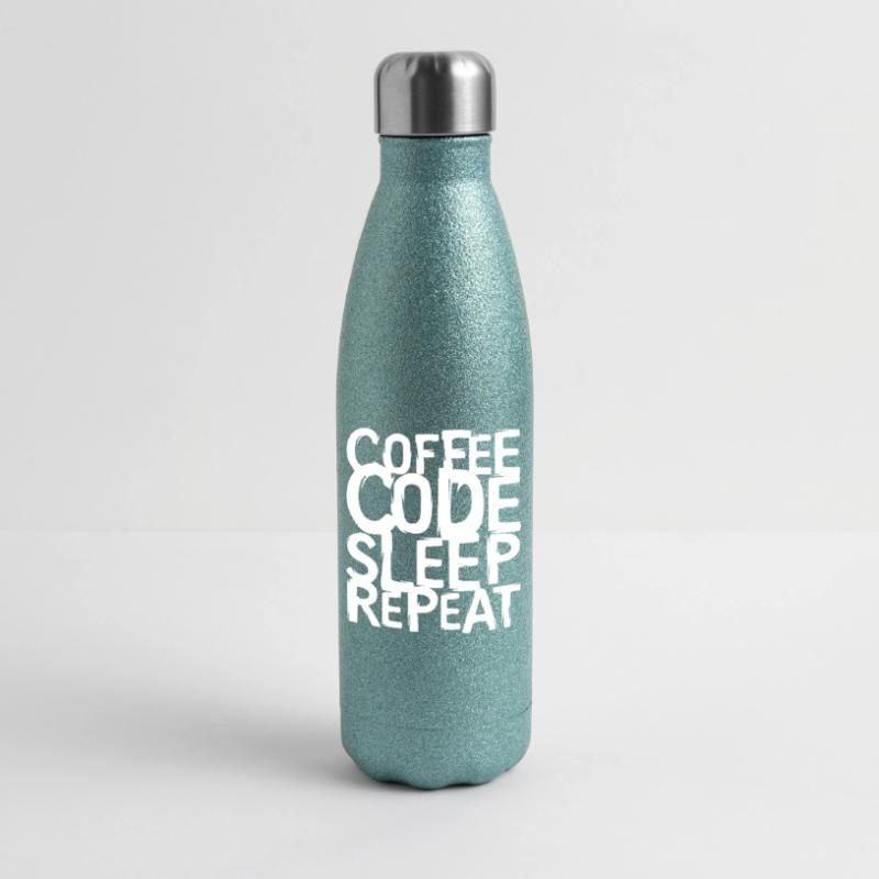 coffee code Programmierer - Informatik Arbeit Logo Glitzer Isolierflasche 500 ml