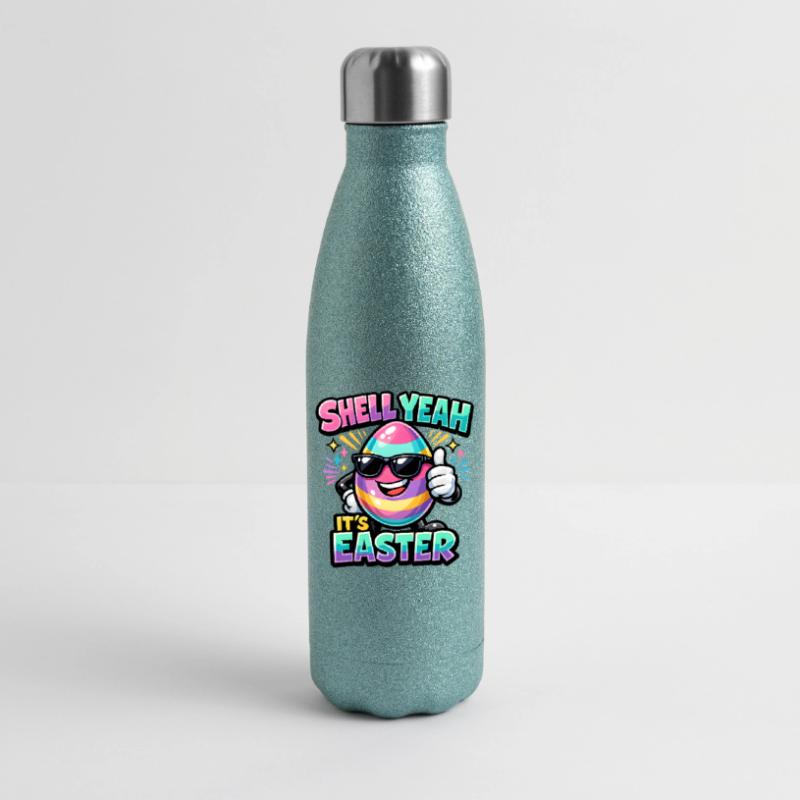 Shell yes It's Easter Easter Saying Hell yes Glitter Thermal Bottle 500 ml