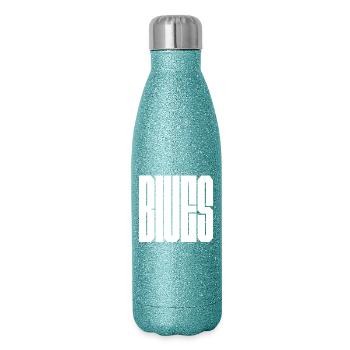 Blaues auffälliges Logo-Design - Glitzer Isolierflasche 500 ml - Blau Glitzer - Rechts