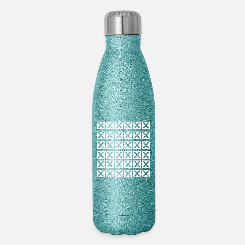 X grid cool design - Glitter Thermal Bottle 500 ml - blue glitter