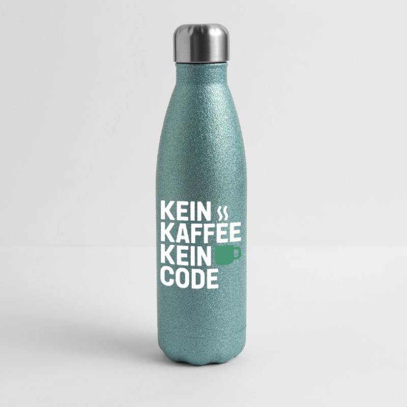 No Coffee No Code Programmer Computer Scientist Glitter Thermal Bottle 500 ml