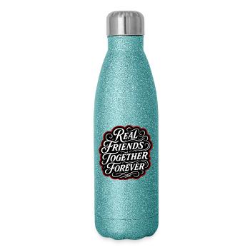 Real friends forever - Glitter Thermal Bottle 500 ml - blue glitter - Right
