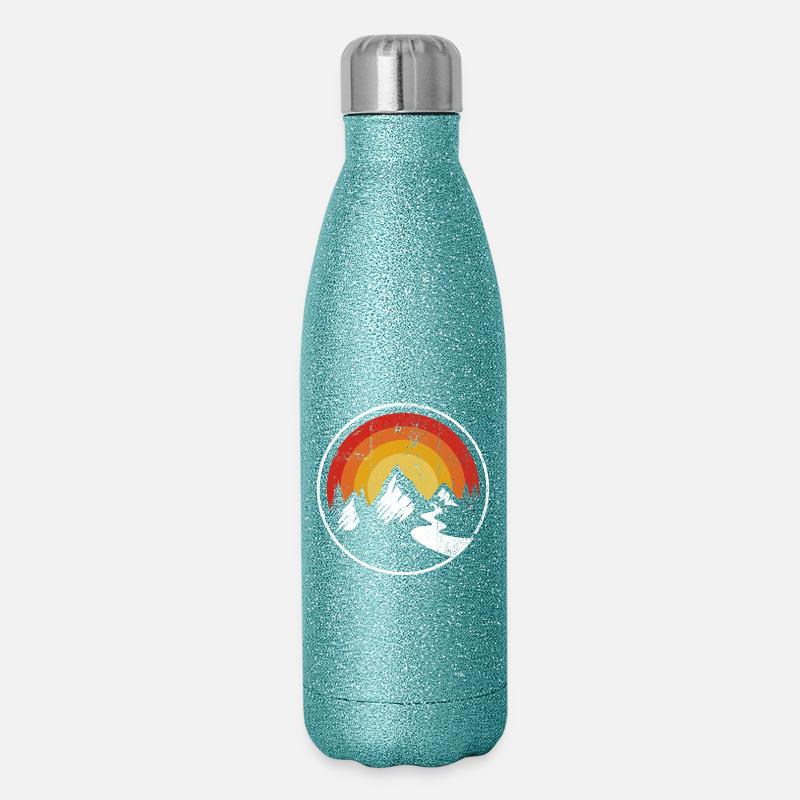 Sunset Summit Weg - Glitzer Isolierflasche 500 ml - Blau Glitzer