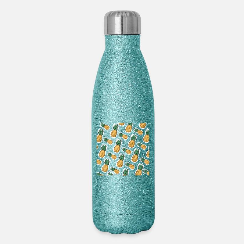 Tasty Pineapple - Glitter Thermal Bottle 500 ml - blue glitter