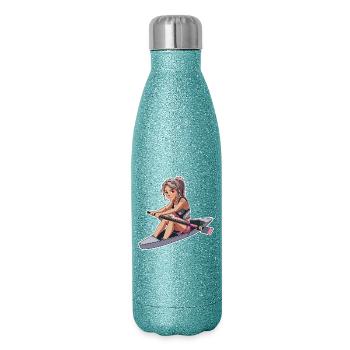 Rower Girl Graphic - Glitter Thermal Bottle 500 ml - blue glitter - Right