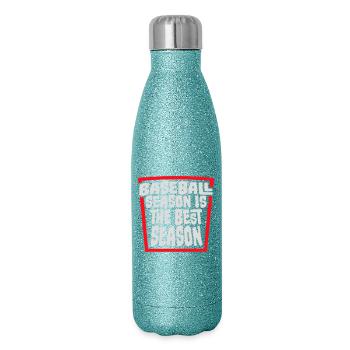 La saison de baseball est la meilleure saison des sports de fans - Gourde isotherme pailletée 500 ml - paillettes bleues - Droite