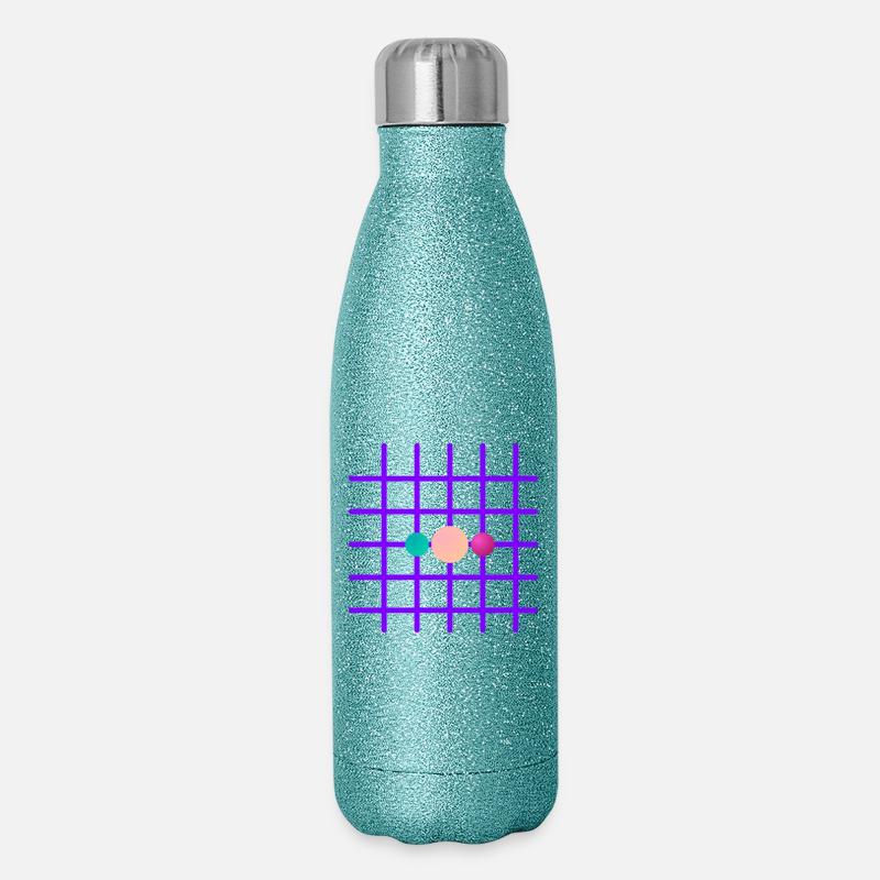 Neon Grid Three-Ball - Glitter Thermal Bottle 500 ml - blue glitter