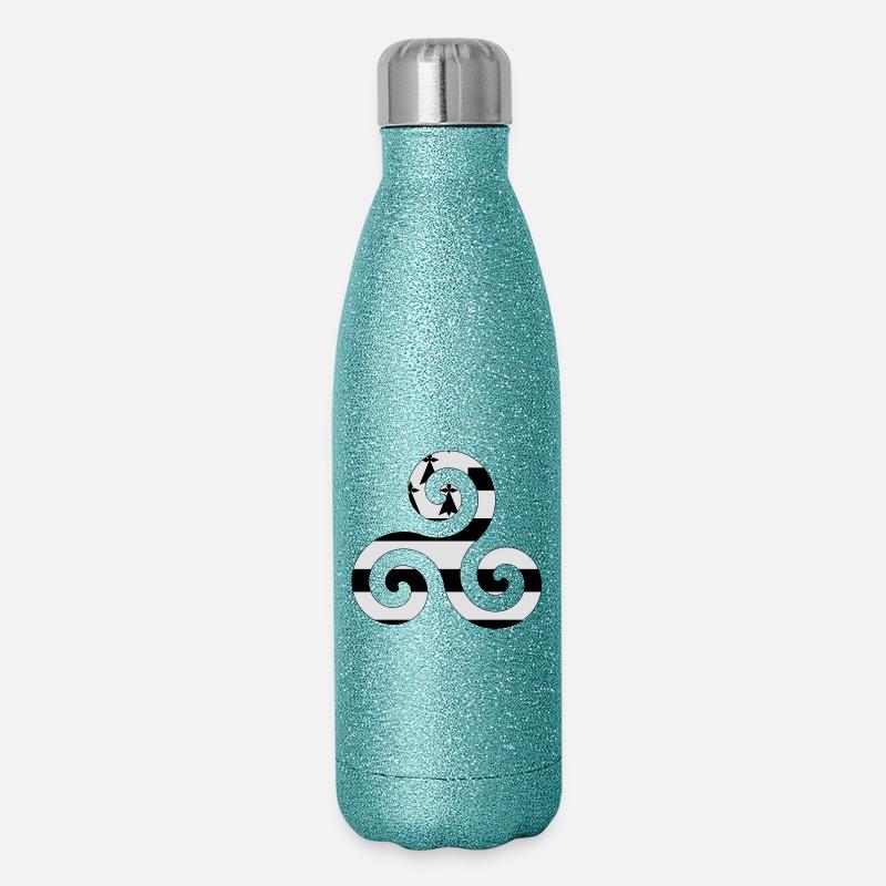 Brittany! - Glitter Thermal Bottle 500 ml - blue glitter