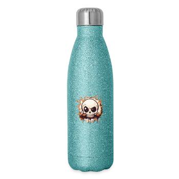 Kürbisskull Splash - Glitzer Isolierflasche 500 ml - Blau Glitzer - Rechts