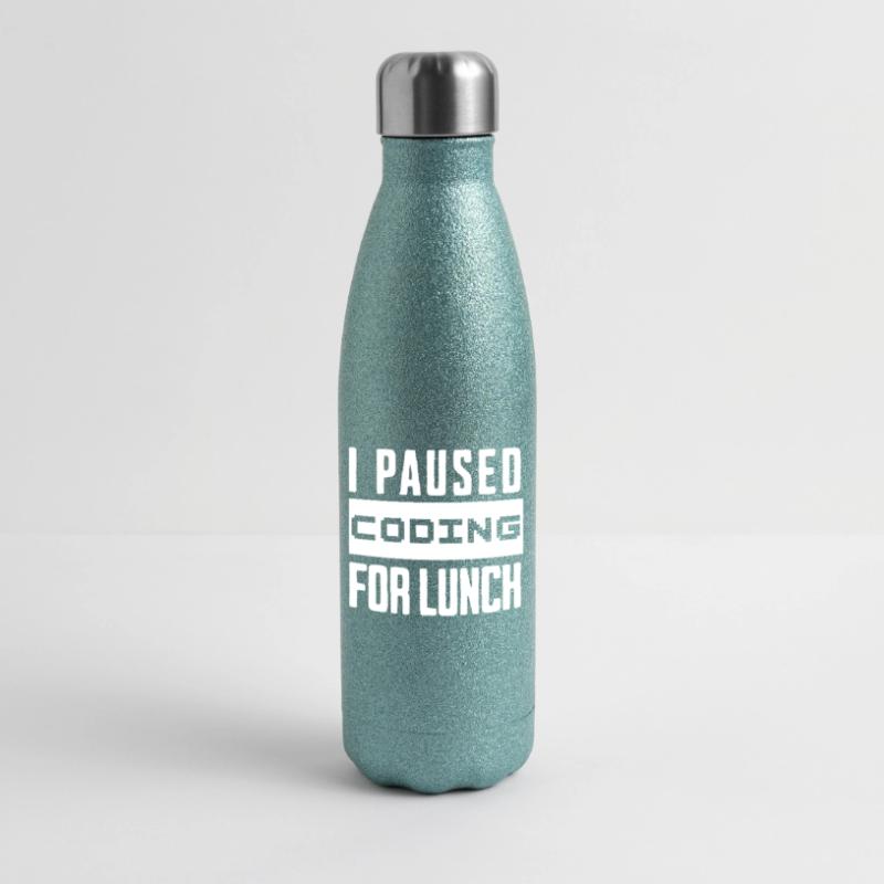 Codage de geeks, j’ai mis le codage en pause pour le déjeuner Gourde isotherme pailletée 500 ml