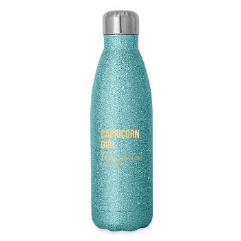 Capricorne - Gourde isotherme pailletée 500 ml - paillettes bleues - Droite