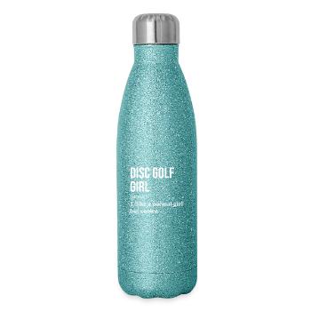 Disc golf - Gourde isotherme pailletée 500 ml - paillettes bleues - Droite