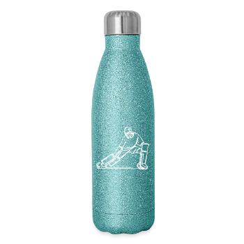 Feldhockey Torwart - Glitzer Isolierflasche 500 ml - Blau Glitzer - Rechts