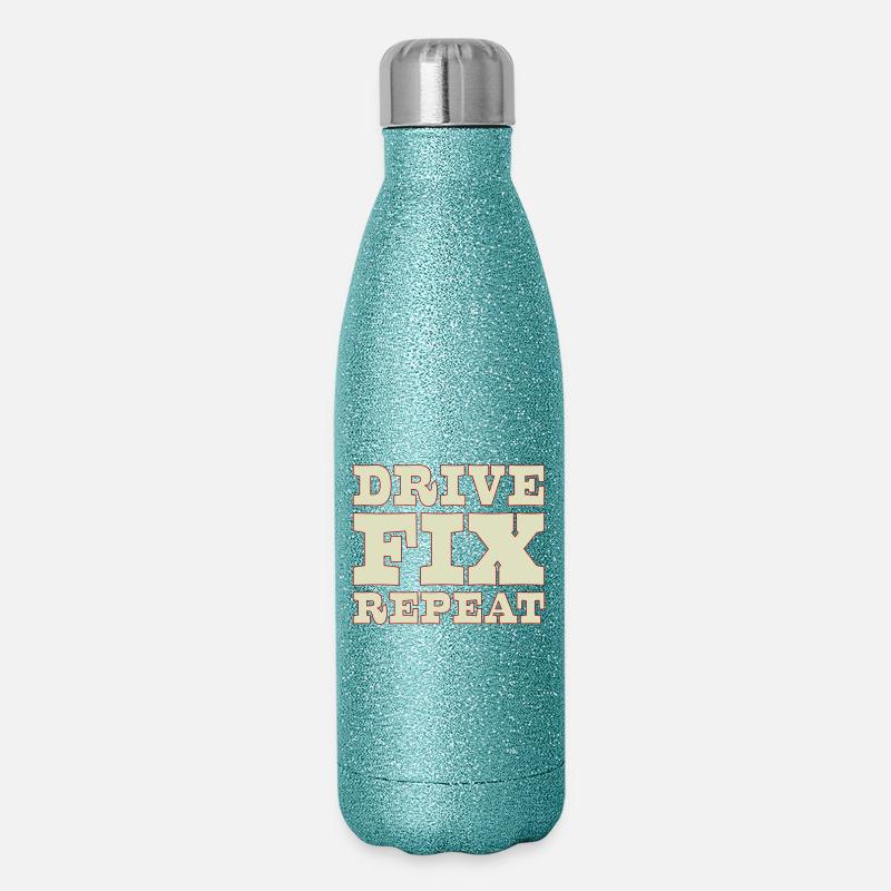 45b_solid_Drive_Fix_Repeat - Glitzer Isolierflasche 500 ml - Blau Glitzer