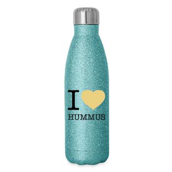 J’ADORE LE HOUMOUS - Gourde isotherme pailletée 500 ml - paillettes bleues - Droite