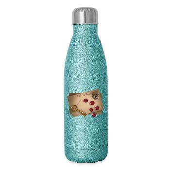 Post Card: Secrets will be released - Glitzer Isolierflasche 500 ml - Blau Glitzer - Rechts